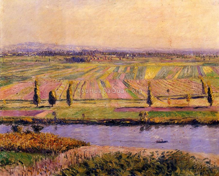 The Gennevilliers Plain Seen from the Slopes of Argenteuil - 古斯塔夫·卡里伯特